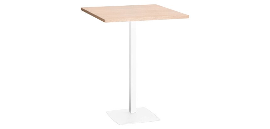 Table de réunion haute plateau chêne L 90 x P 90 cm - Meeting