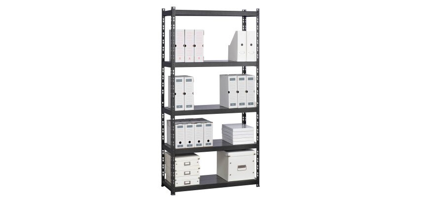 Rayonnages de bureau Concepto - Tablettes métal sans rebords