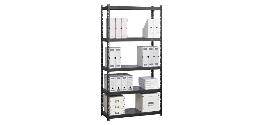 Rayonnages de bureau Concepto - Tablettes métal sans rebords