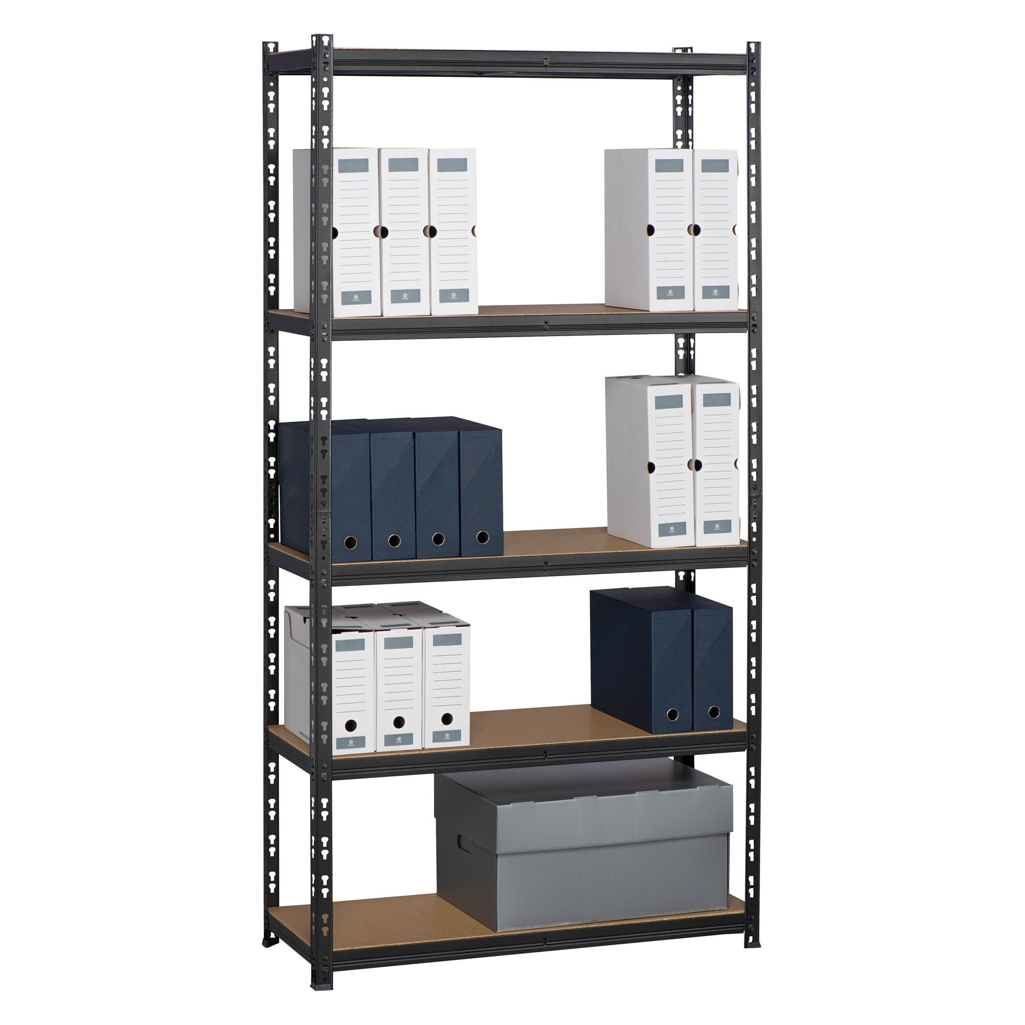 Rayonnages de bureau Concepto - Tablettes agglomérées sans rebords