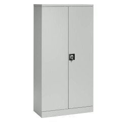 Armoire portes battantes H 180 cm corps gris portes grises