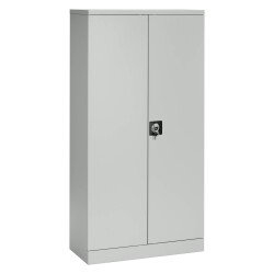 Armoire portes battantes H 180 cm corps gris portes grises