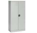 Armoire portes battantes H 180 cm corps gris portes grises