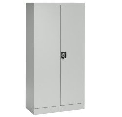 Armoire portes battantes H 180 cm corps gris portes grises