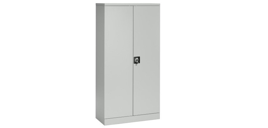 Armoire portes battantes H 180 cm corps gris portes grises