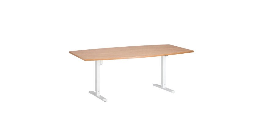 Table de réunion assis-debout à réglage électrique L 200 x P 100 cm - Nivo
