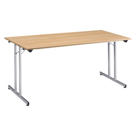 Mesa plegable multiusos 160 x 80 cm Roble-Aluminio