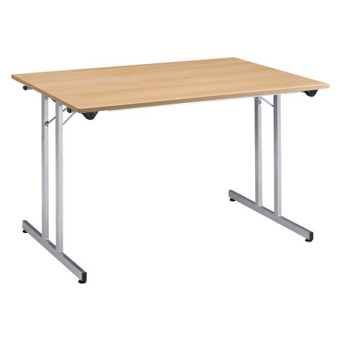 Mesa plegable multiusos 120 x 80 cm Roble-aluminio