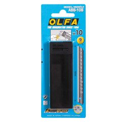 Hojas de cutter negra Olfa ABB-10B - Estuche de 10