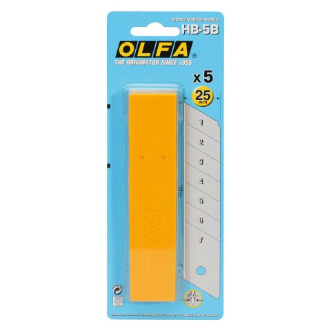 Cuchillas para Cúter de taller Olfa XH-1 25 mm - Estuche de 5 cuchillas