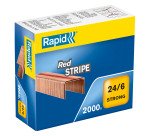 Agrafe Rapid Strong 24/6 Red Stripe cuivrée - Boîte de 2000