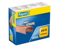Agrafes Rapid Strong 24/6 Red Stripe cuivrée - Boîte de 2000