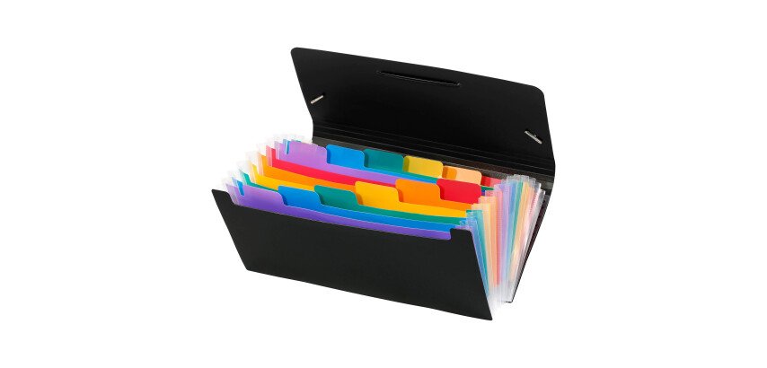 Plastic check-size sorter 12 tabs Rainbow Class Viquel