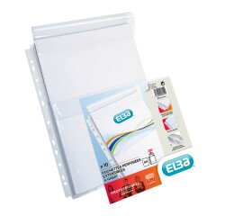 Geperforeerde hoesjes met balg Elba A4 PVC 20/100e - pak van 10
