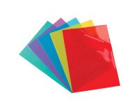 Chemises coin plastique Oxford A4 PVC 15/100e couleurs assorties - Paquet de 100