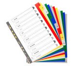 Intercalaire A4+ polypropylène couluer Exacompta 12 onglets mensuels multicolores - 1 jeu
