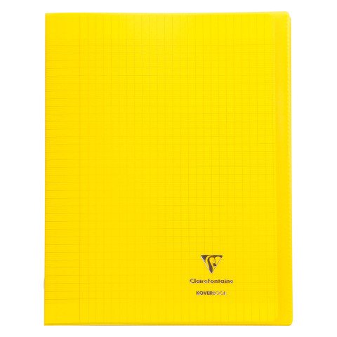 Cuaderno Koverbook Clairefontaine 24 x 32 cm cuadros grandes 96 páginas amarillo