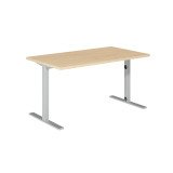 Bureau droit Idéa L 140 cm pieds métal finition aluminium