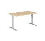 Bureau droit Idéa L 140 cm pieds métal finition aluminium