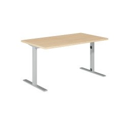 Bureau droit Idéa L 140 cm pieds métal finition aluminium