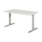 Bureau droit Idéa L 140 cm pieds métal finition aluminium
