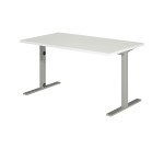 Bureau droit Idéa L 140 cm pieds métal finition aluminium