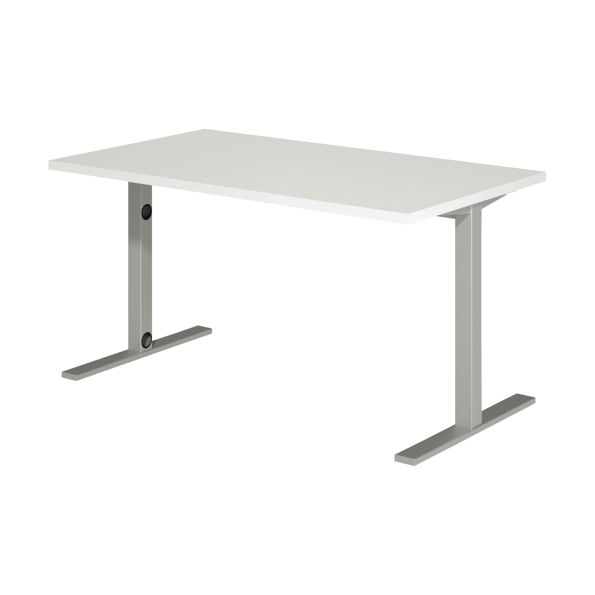 Bureau droit Idéa L 140 cm pieds métal finition aluminium