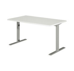 Bureau droit Idéa L 140 cm pieds métal finition aluminium
