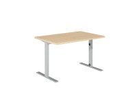 Bureau droit Optyma L 120 cm plateau chêne pieds finition aluminium