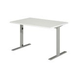 Bureau droit Idéa L 120 cm pieds métal finition aluminium
