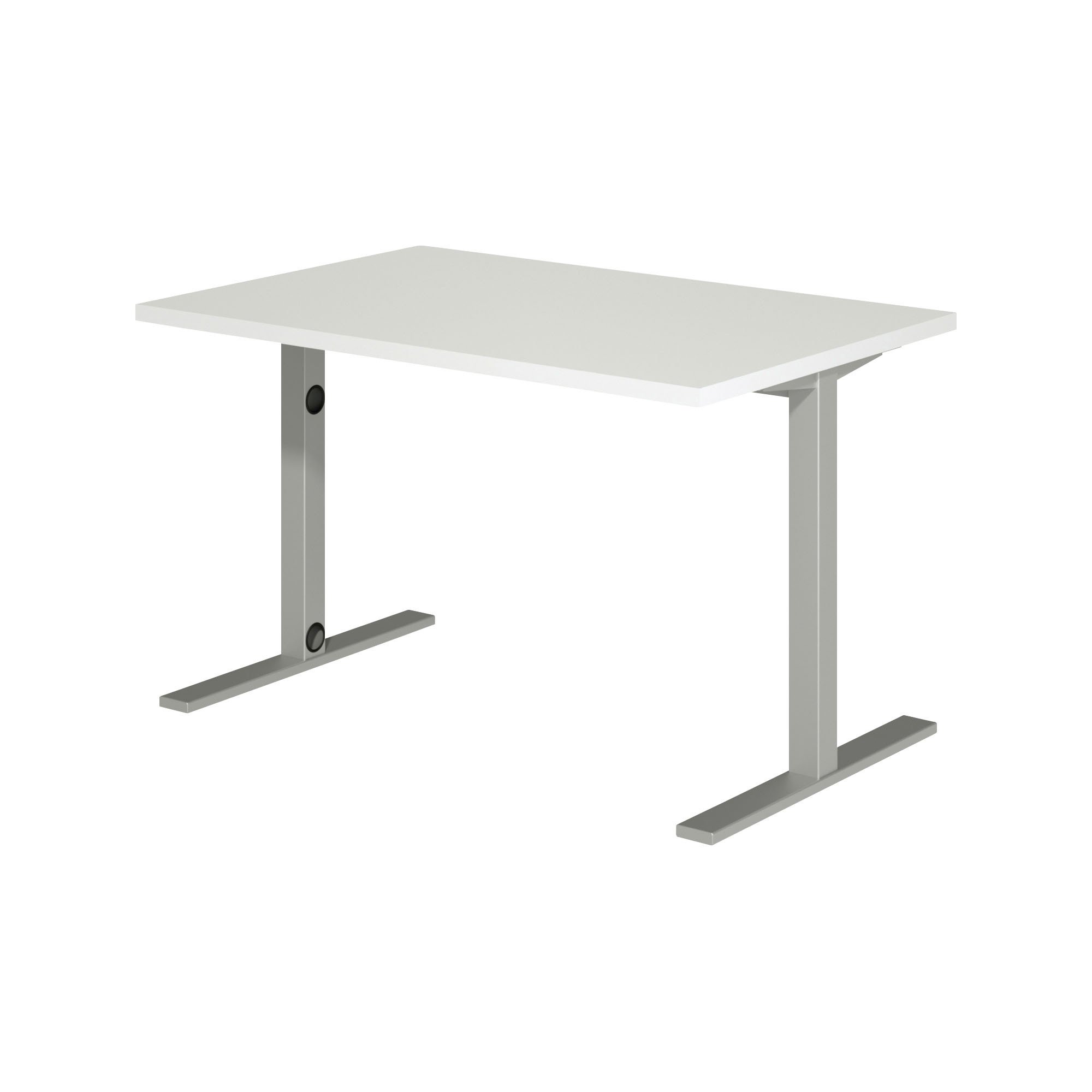 Bureau droit Idéa L 120 cm pieds métal finition aluminium