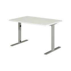 Bureau droit Idéa L 120 cm pieds métal finition aluminium