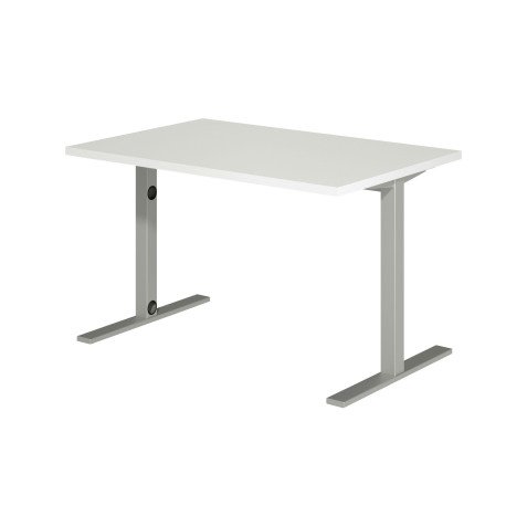 Bureau droit Idéa L 120 cm pieds métal finition aluminium
