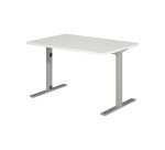 Bureau droit Idéa L 120 cm pieds métal finition aluminium