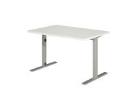 Bureau droit Idéa L 120 cm pieds métal finition aluminium