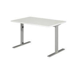 Bureau droit Idéa L 120 cm pieds métal finition aluminium