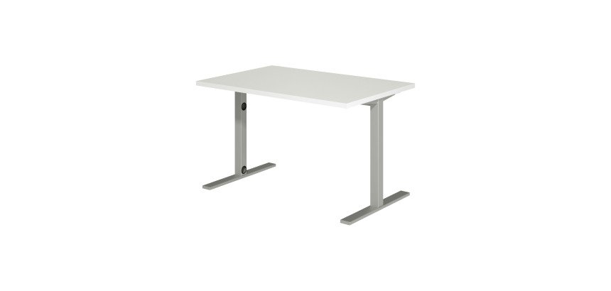 Bureau droit Idéa L 120 cm pieds métal finition aluminium