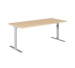 Rechte werkpost met metalen onderstel Optyma