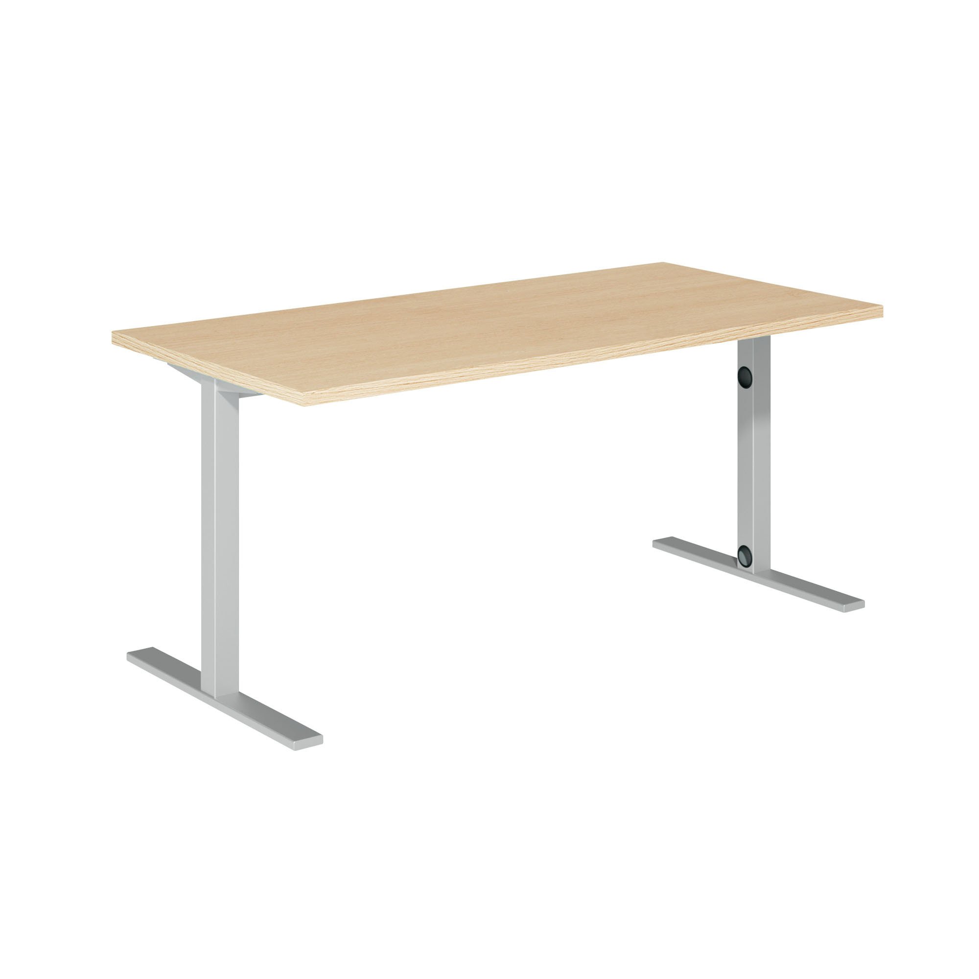 Bureau droit Idéa L 160 cm pieds métal finition aluminium