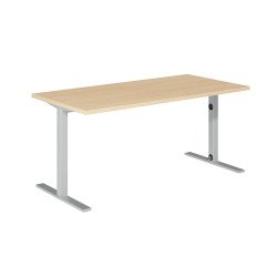 Bureau droit Idéa L 160 cm pieds métal finition aluminium