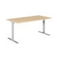 Bureau droit Idéa L 160 cm pieds métal finition aluminium