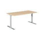 Bureau droit Idéa L 160 cm pieds métal finition aluminium