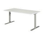 Bureau droit Idéa L 160 cm pieds métal finition aluminium
