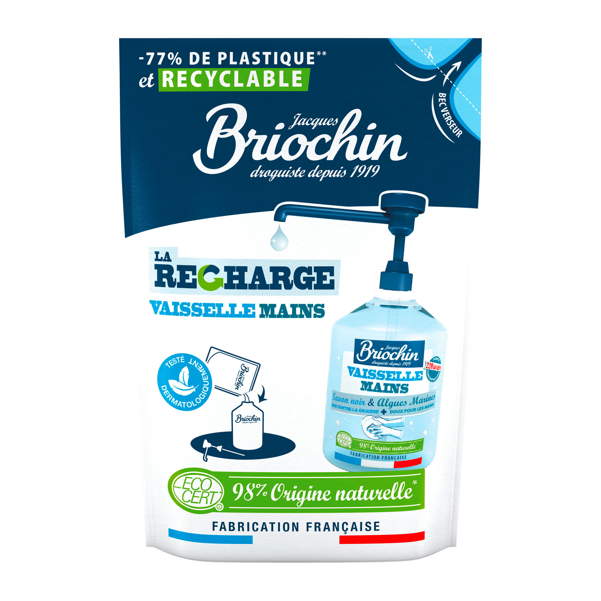 La Recharge Liquide Vaisselle & mains - 500ml, JACQUES BRIOCHIN