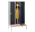 Vestiaire Color - 3 colonnes monobloc/industrie salissante