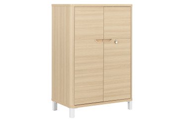 Halfhoge kast met klapdeuren 118 cm Ostrahl eik 