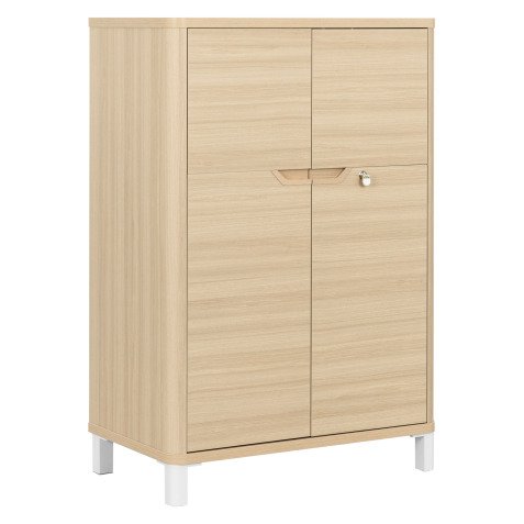 Armoire mi-hauteur portes battantes H 118 x L 80 cm Ostrahl chêne