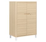 Armoire mi-hauteur portes battantes chêne L 80 x H 118 cm - Absolu