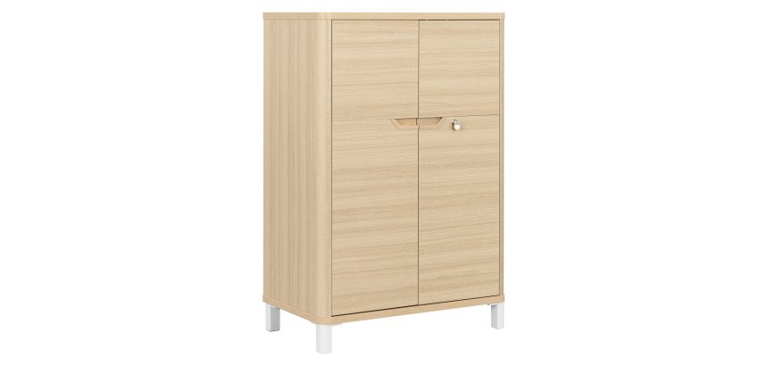 Armoire mi-hauteur portes battantes chêne L 80 x H 118 cm - Absolu