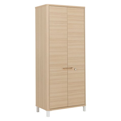 Armoire haute portes battantes H 188 x L 80 cm Ostrahl chêne